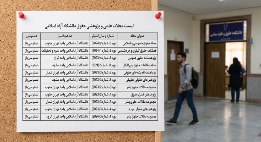 لیست مجلات حقوق دانشگاه آزاد
